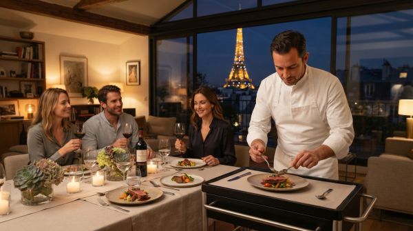 Expérience culinaire à domicile à Paris avec un chef personnel
